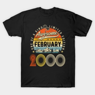 Awesome Since February 2000 Vintage 23rd Birthday T-Shirt